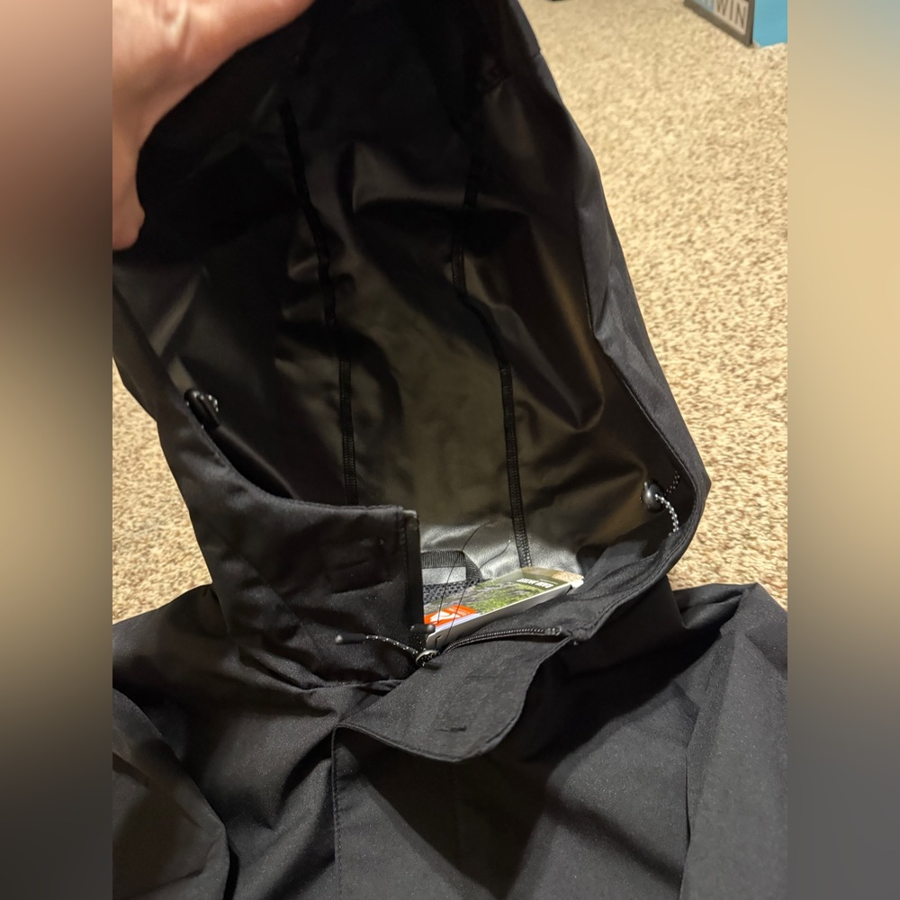Ozark Trail Hooded Rain Jacket Black Water Wind Resistant Mens Size L NWT - Picture 8 of 10